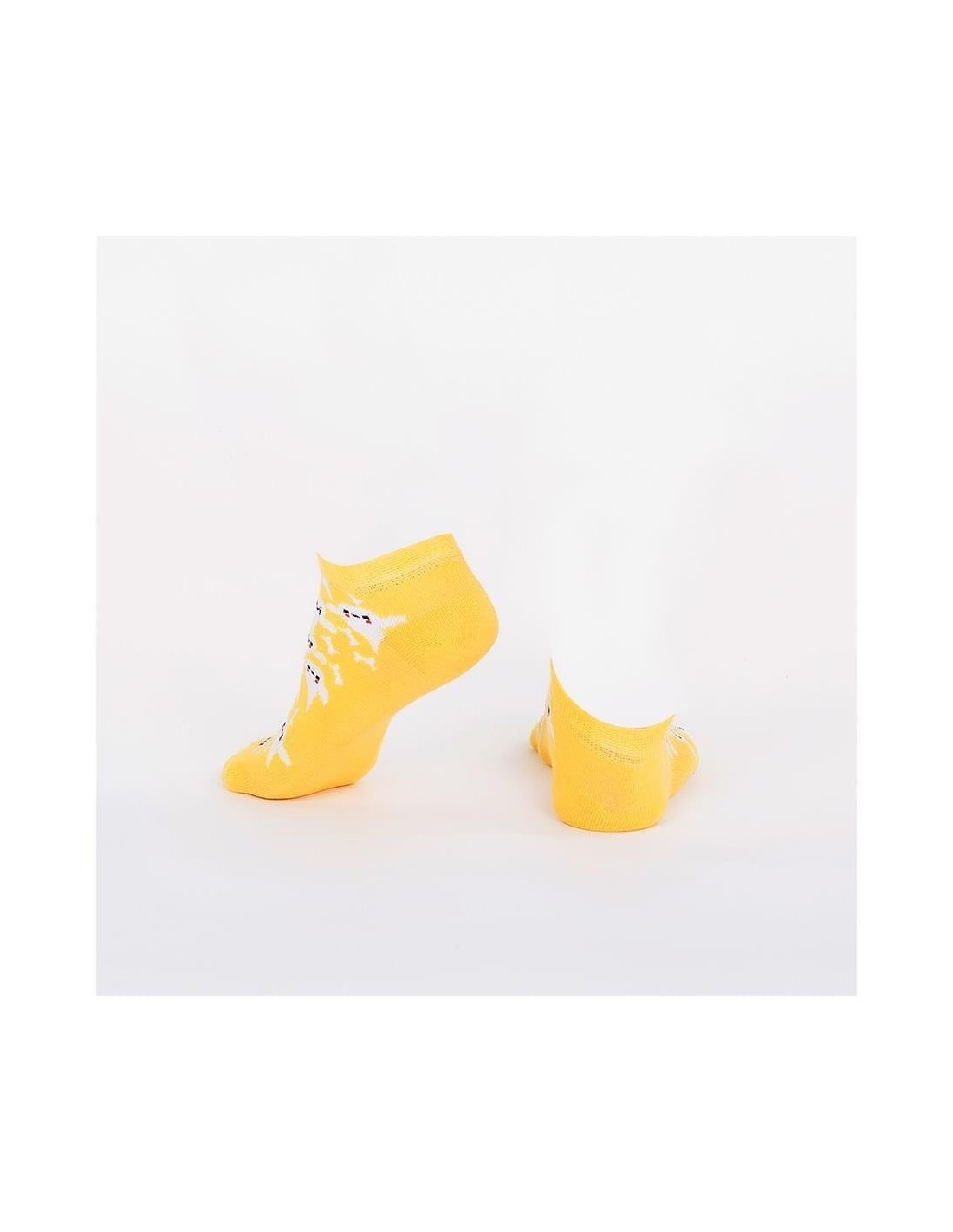 Yellow short men\'s socks with ghosts SM41 - Online store - Boutique